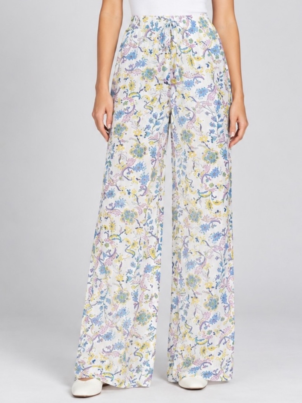 Hemant & Nandita Vans Floral Wide Leg Pants Size Large 6134